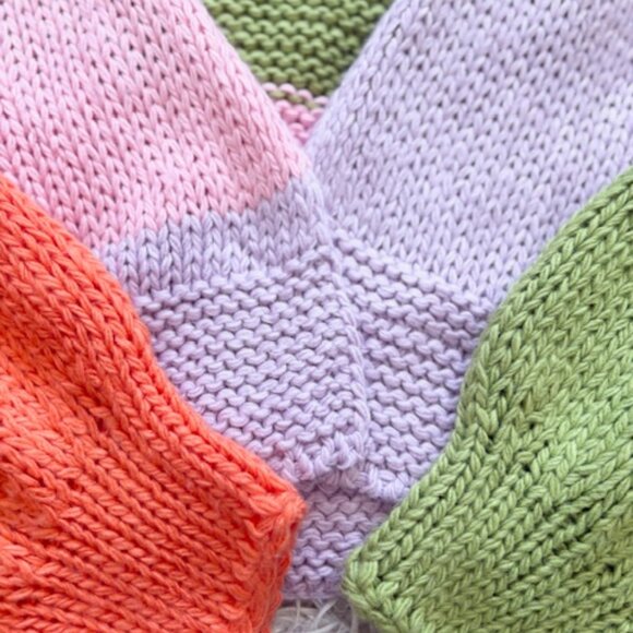 DAVI & DANI Colorblock Cardigan - Green, Pink, Orange - Picture 3 of 5
